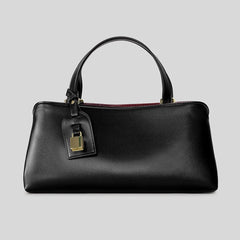 Structured Top Handle Bag with Lock Detail