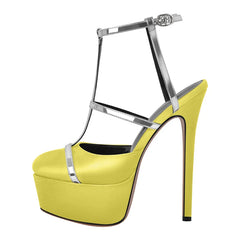 Platform T Strap Stiletto Sandals
