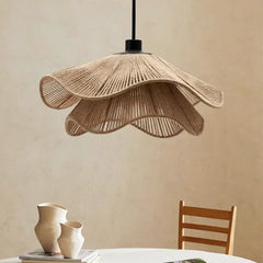 Cotton Rope Straw Hat Led Pendant Lights