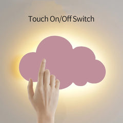 Pink LED Cloud Wall Lamp Touch Switch