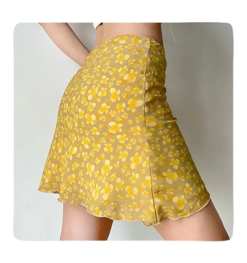 Floral A-Line Mini Skirt