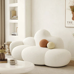 White Cloud Sofas Fabric Corner Couch Floor Furniture