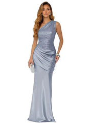 One Shoulder Sequin Maxi Dress