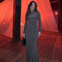 Turtleneck Long Sleeve Maxi Dress