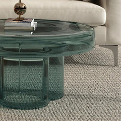 Transparent Round Minimalist Glass Coffee Table