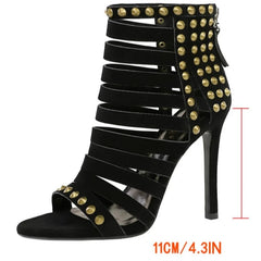 Studded Strappy Gladiator Stiletto Heels