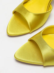 Satin Pointed Toe Stiletto Mules