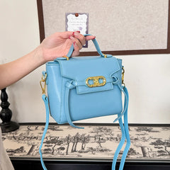 Structured Top Handle Short Gold Hardware Bag