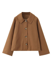 Checked Cropped Lapel Jacket
