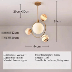 Ceiling light fixture with dimensions and product details on a plain background