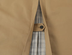 Reversible Plaid Lapel Trench Coat