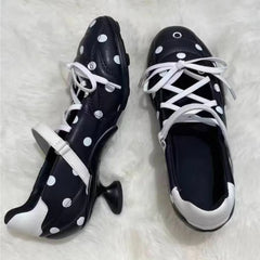 Polka Dot Round Toe Mary Jane Heels