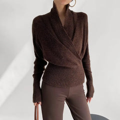 Wrap Knit Long Sleeve Top