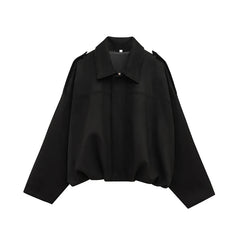 Faux Suede Cropped Bomber Jacket