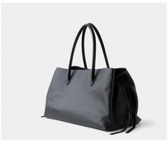 Genuine Leather Structured Tote Bag – Neutral & Black Variants