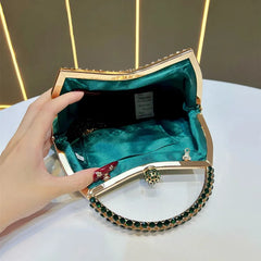 Crystal-Encrusted Top Handle Clutch