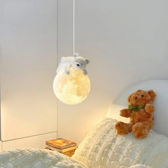 LED Pendant White Bear Lamp