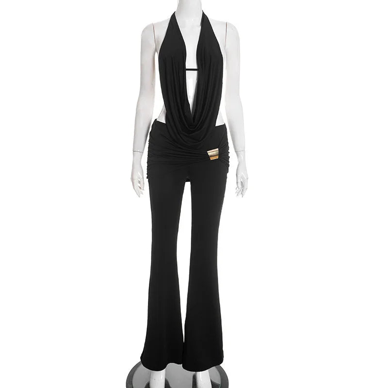 Black outfit on a mannequin against a white background