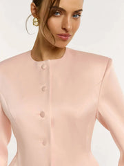 Satin Hourglass Waist Blazer