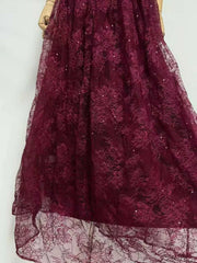 Lace Cape Sleeve Strapless Maxi Dress