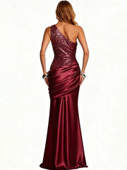 One Shoulder Sequin Maxi Dress