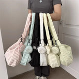 Pleated Solid Color Soft Lightweight Hobos Handbag