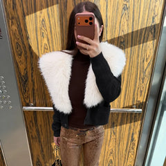 Faux Fur Trimmed Cardigan