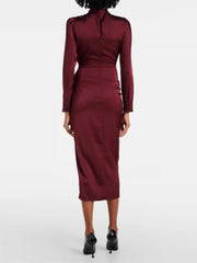 Maroon dress worn by a person 