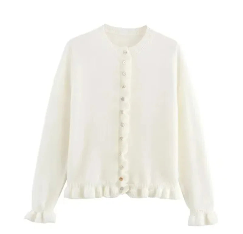 White cardigan on a white background