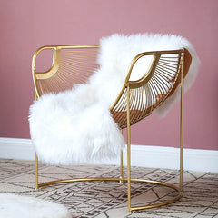 Metal Backrest Single Sofa Golden Leisure Chair