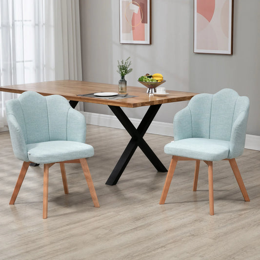 Flower-shaped Dining Chairs Set of 2 Chairs with Padded Seat and Back