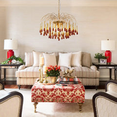 French Branch Colorful Crystal Chandeliers for Living Room