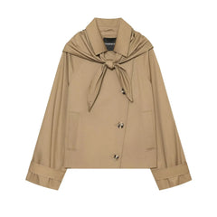 Scarf collar cropped jacket product view