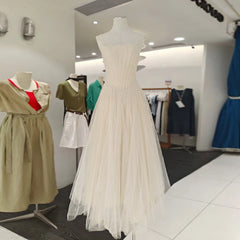 Square Neckline Tulle Empire Waist A-Line Dress