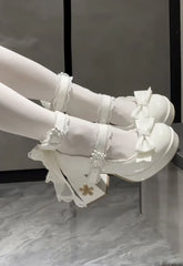 Butterfly Bow Lolita Heels | Sakura-Inspired Mary Janes