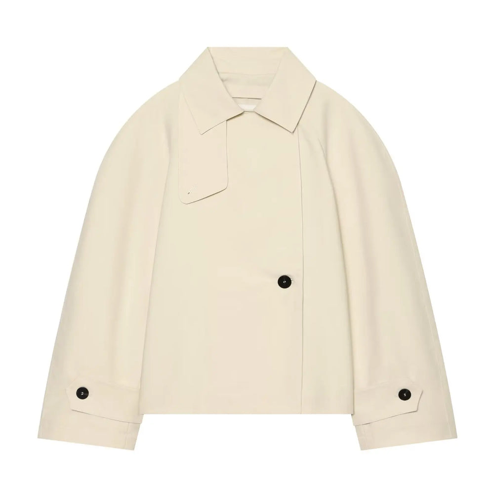 Asymmetric lapel single button jacket back view