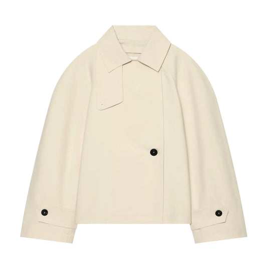 Asymmetric lapel single button jacket back view