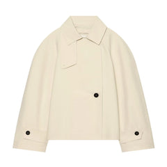 Asymmetric lapel single button jacket back view
