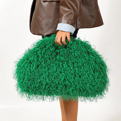 Fluffy Textured Clutch Bag