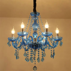 Crystal Pendent Blue Candle Lamp Chandelier