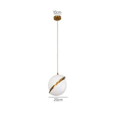 LED Modern White Bubble Ball Pendant Gold Hanging Lamp