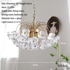 Chandelier with floral design on a neutral background