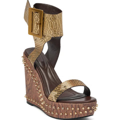 Tiger Print Wedge Platform Sandals