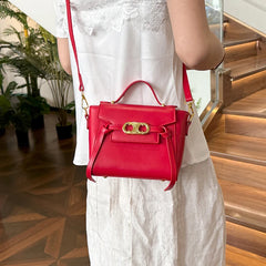 Structured Top Handle Short Gold Hardware Bag