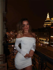 One-Shoulder Ruched Mini Dress