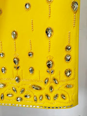 Embellished Stand Collar Cropped Jacket and Maxi Skirt Set