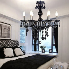 Crystal Black Candle Lamp Villa Chandelier