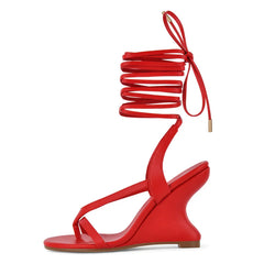 Lace Up Wedge Sandals