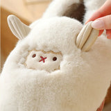 Cartoon Sheep Thickened Plush Warm Cotton Shoes Furry Slippers