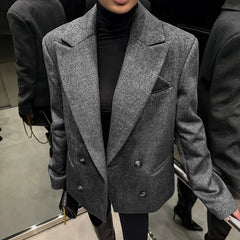 Belted Lapel Collar Blazer